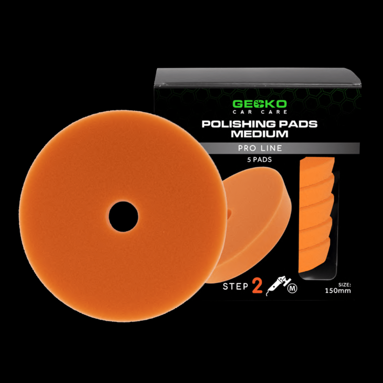 150mm Pads Medium Orange 5-Pack